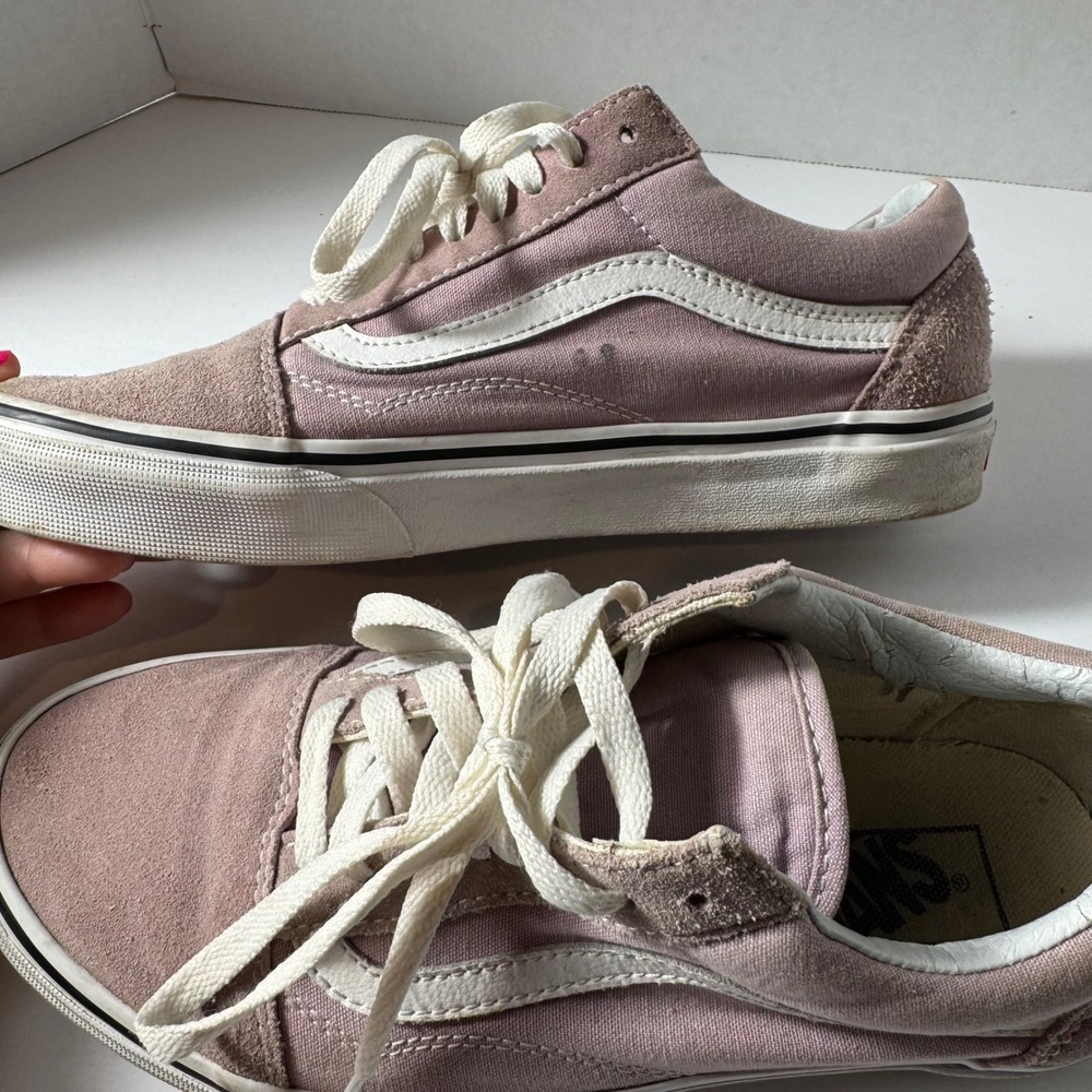 Vans Old Skool Dusty Rose Pink Suede Canvas Sneakers‎ Womens 8.5 Mens 7.0